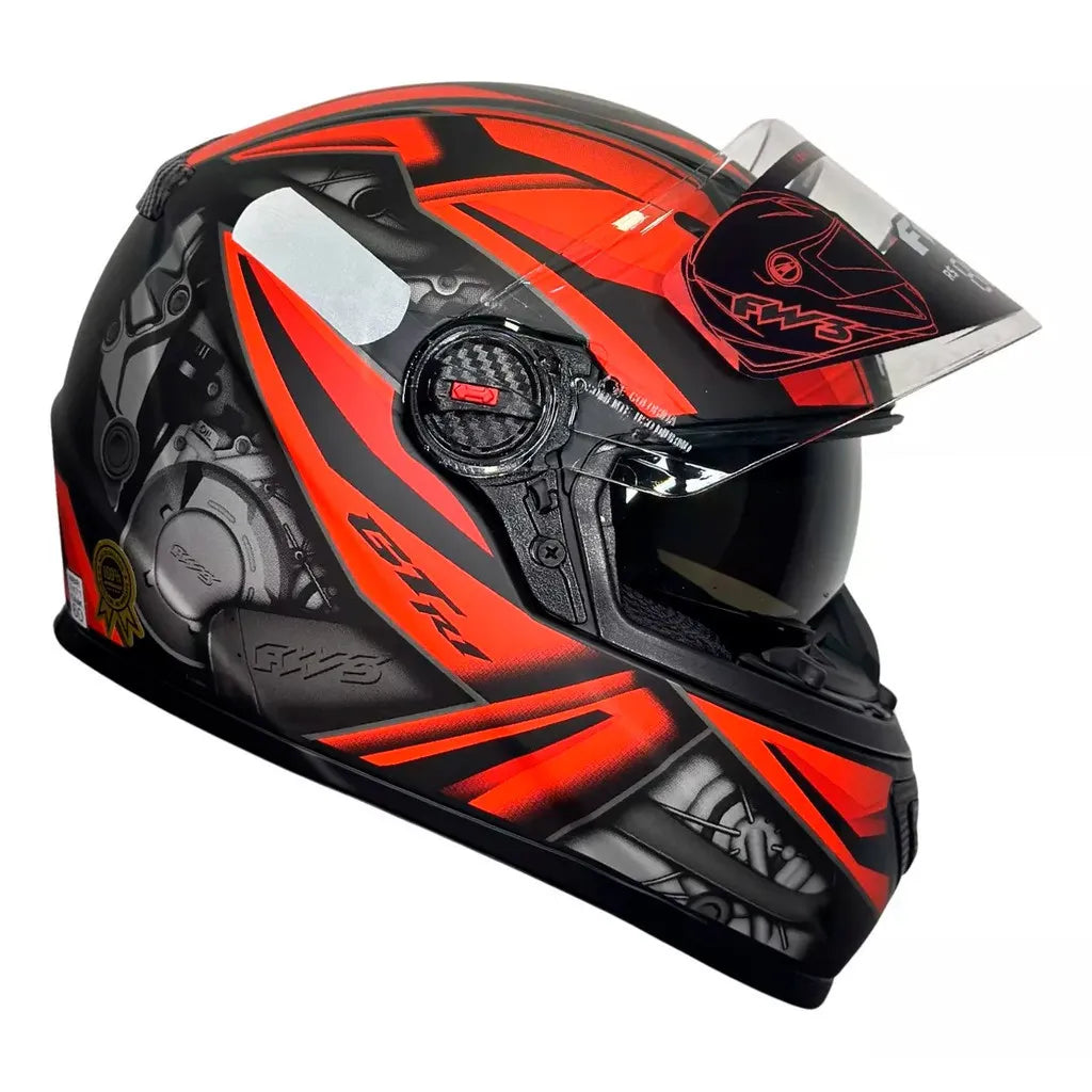 GTX R1 Preto Fosco com Vermelho